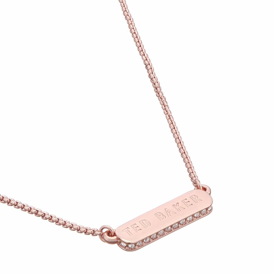 Accessories Ted Baker | Ted Baker Scarl Sparkle Bar Pendant For Necklaces Colour Rose Gold/Cryst