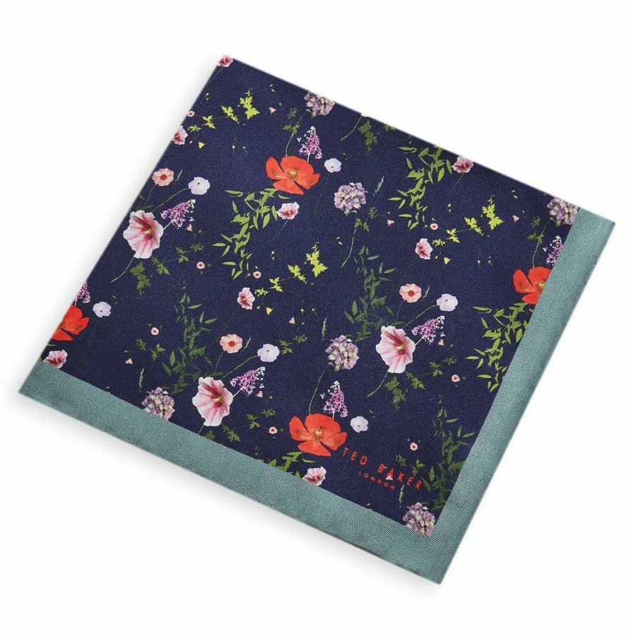 Accessories Ted Baker | Ted Baker Hedgpok Pocket Square For Handkerchiefs Colour Navy