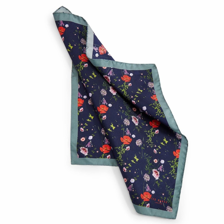 Accessories Ted Baker | Ted Baker Hedgpok Pocket Square For Handkerchiefs Colour Navy