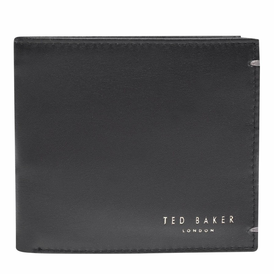 Accessories Ted Baker | Ted Baker Stitched Detail Wallet For Men'S Accessories Colour Black