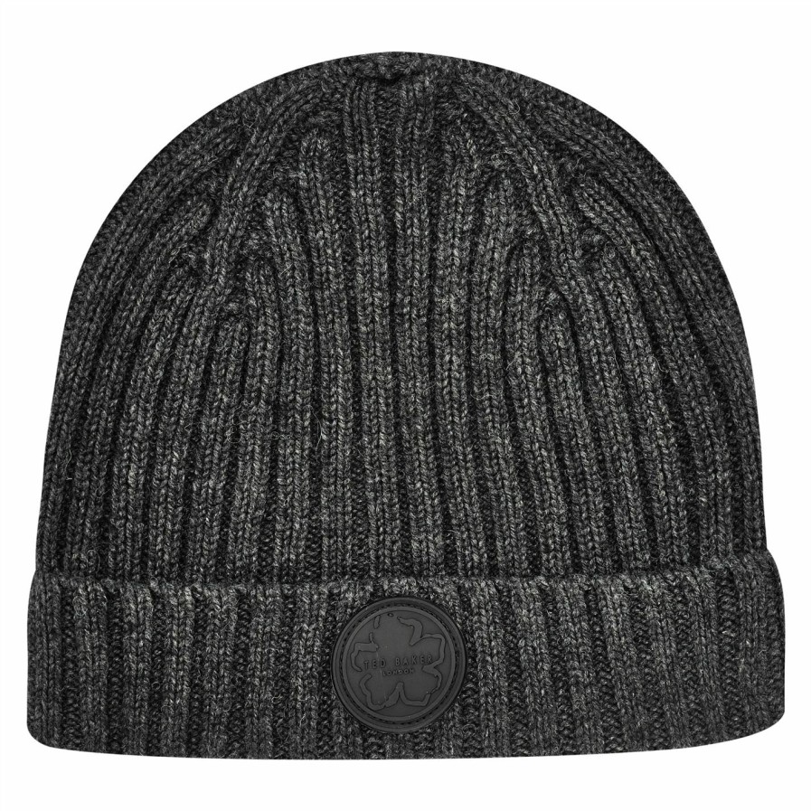 Accessories Ted Baker | Ted Baker Ted Baker Tolton Beanie Mens For Men'S Caps & Hats Colour Dk Grey