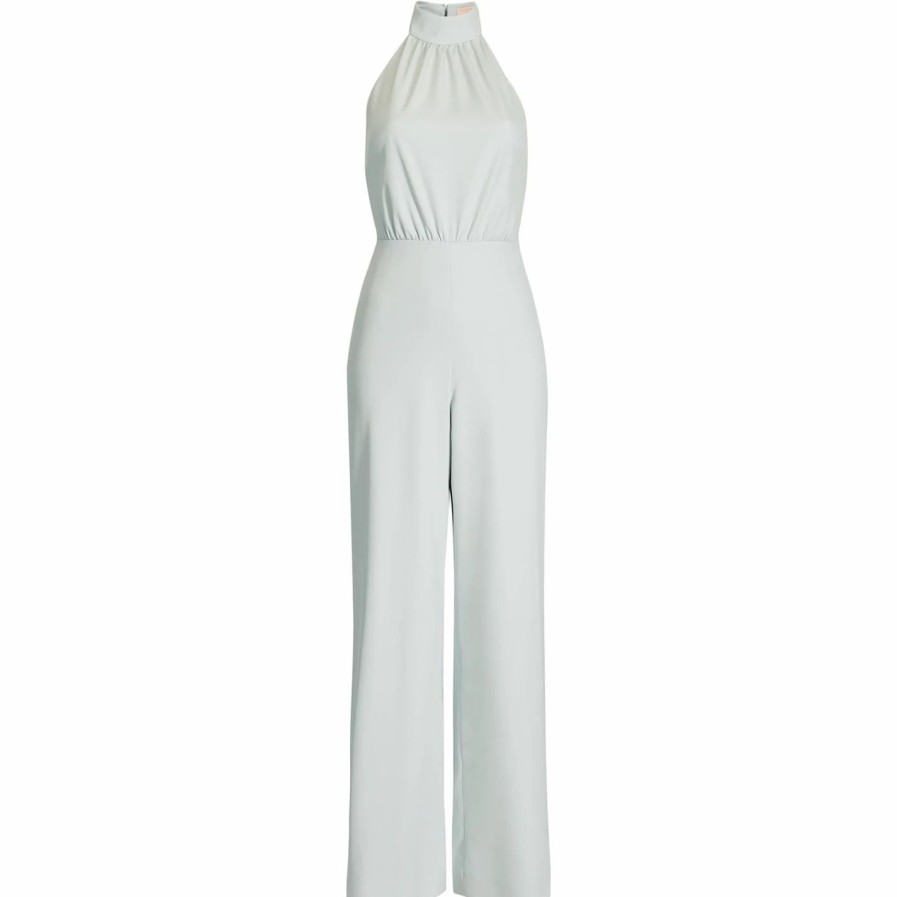 Women Ted Baker | Ted Baker Halterneck Jumpsuit For Playsuits & Jumpsuits Colour Light Blue