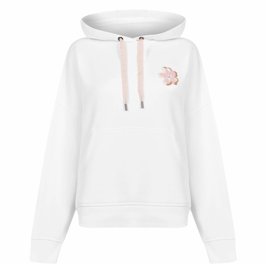 Women Ted Baker | Ted Baker Frannie Oth Hoodie For Hoodies And Sweatshirts Colour White