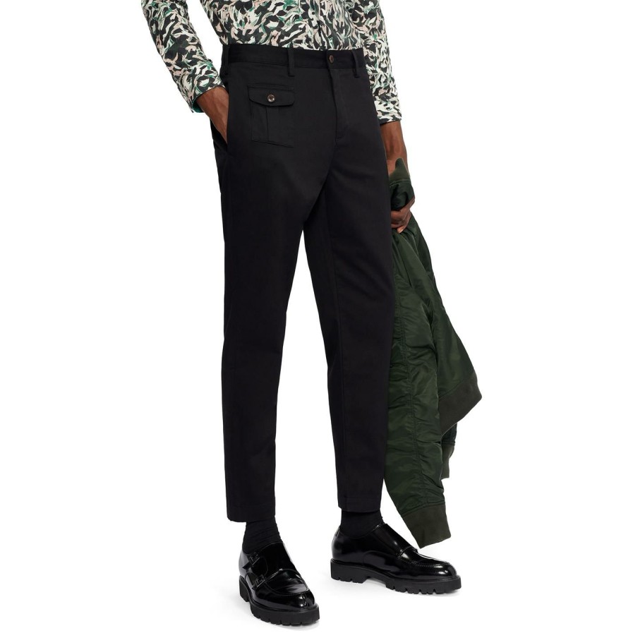 Men Ted Baker | Ted Baker Kosmos Tapered Trousers For Big & Tall Trousers Colour Black