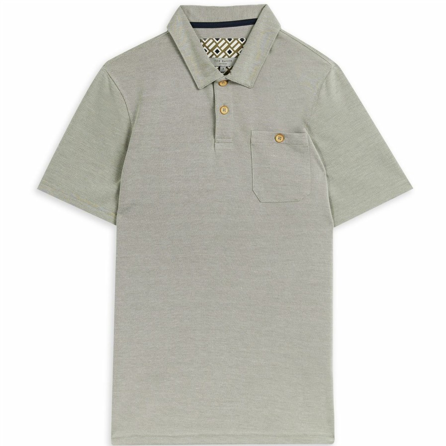 Men Ted Baker | Ted Baker Hawka Polo Shirt For Polo Shirts Colour Olive