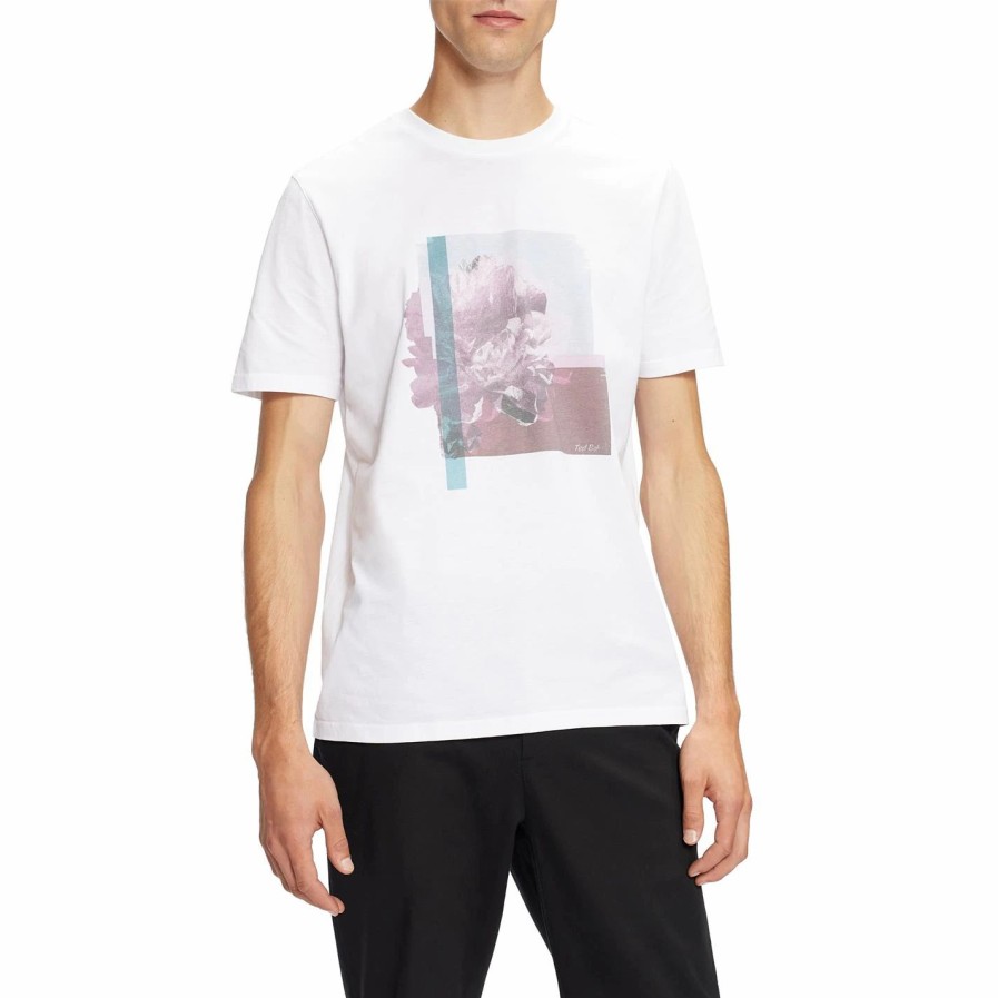 Men Ted Baker | Ted Baker Theship Short Sleeve T Shirt For T-Shirts Colour White