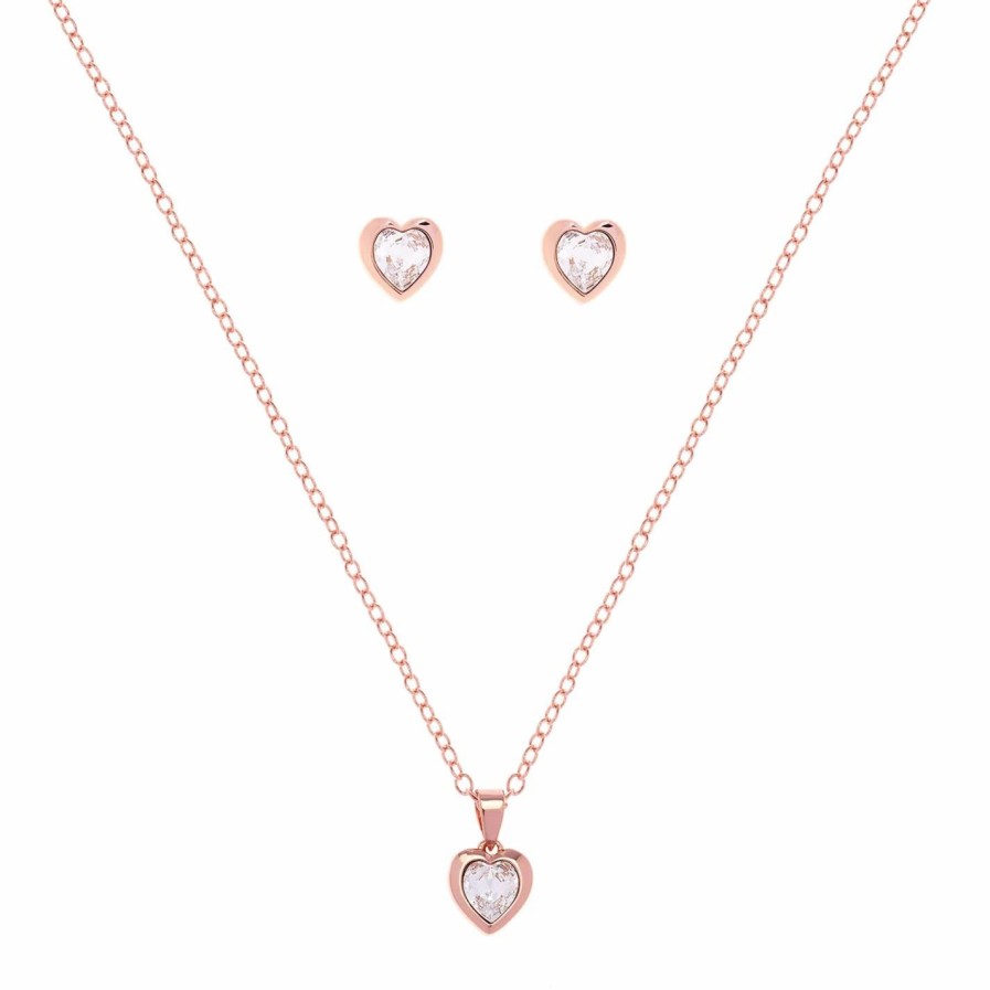 Accessories Ted Baker | Ted Baker Hadeya Crystal Heart Gift Set For Jewellery Sets Colour Rose Gold/ Crystal