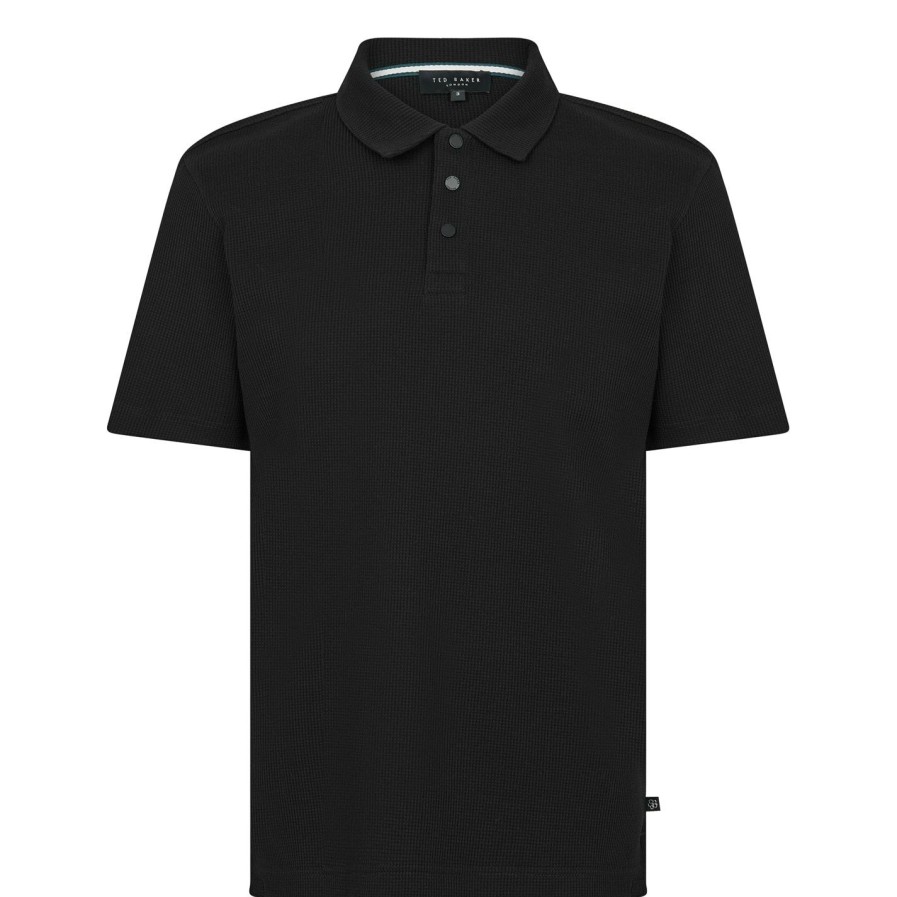 Men Ted Baker | Ted Baker Bute Polo Shirt For Polo Shirts Colour Black