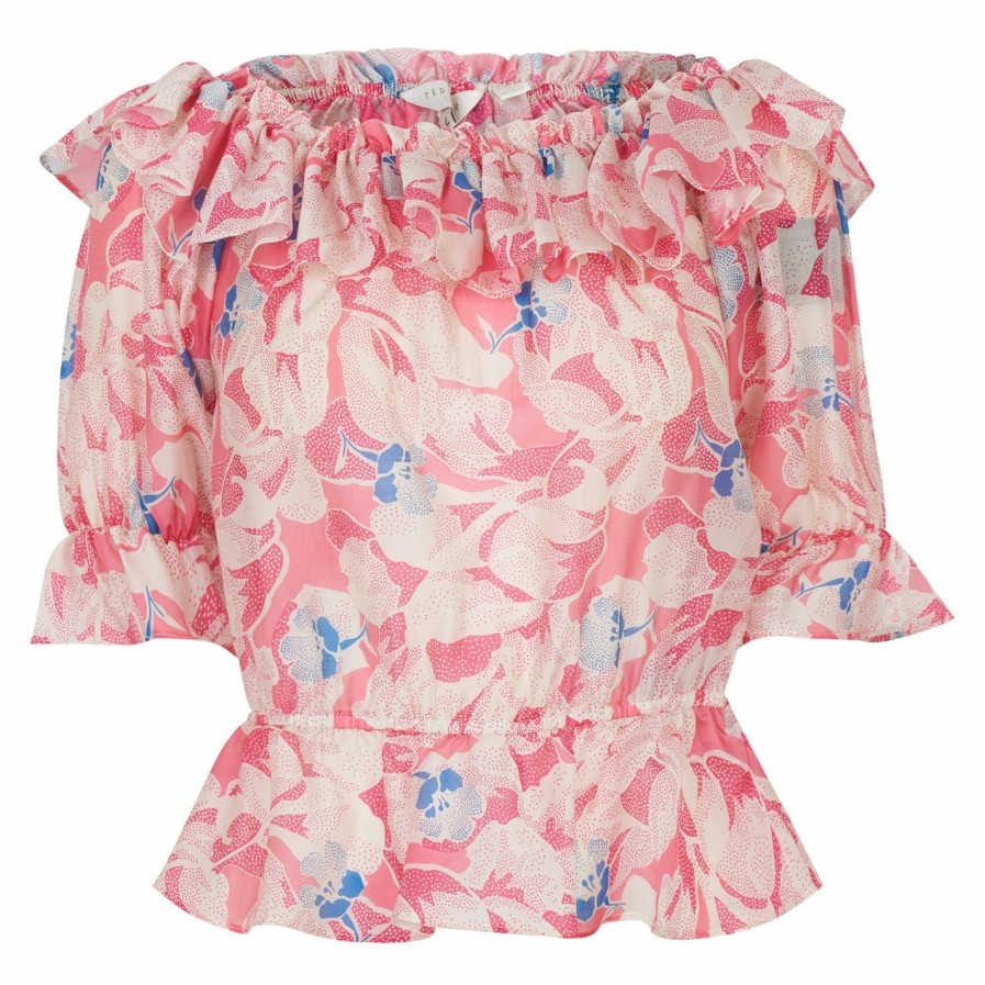 Women Ted Baker | Ted Baker Harina Blouse For Blouses & Shirts Colour Mid Pink