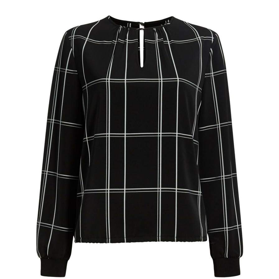 Women Ted Baker | Ted Baker Melo Keyhole Top For Blouses & Shirts Colour Black