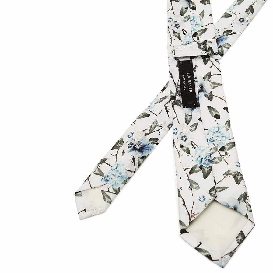 Accessories Ted Baker | Ted Baker Ted Baker Benni Silk Tie Mens For Ties Colour White