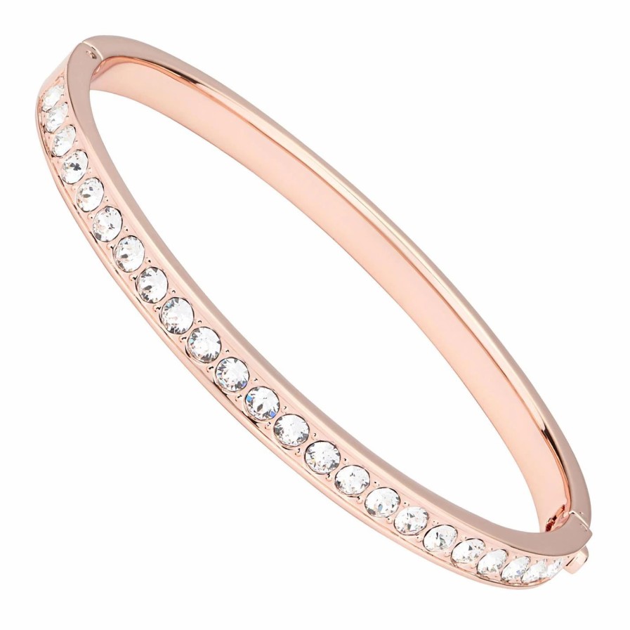 Accessories Ted Baker | Ted Baker Clemara Hinge Bangle For Bracelets & Bangles Colour Rose Gold/Crystal