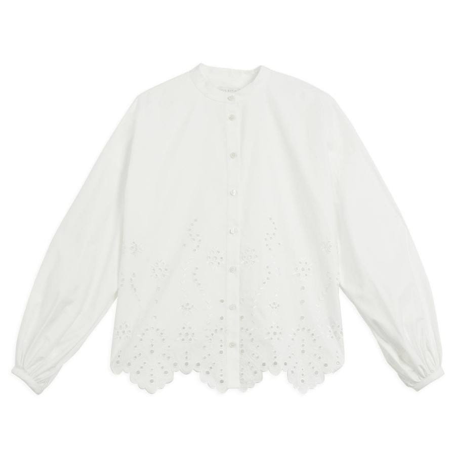 Women Ted Baker | Ted Baker Itala Cut Out Blouse For Blouses & Shirts Colour White