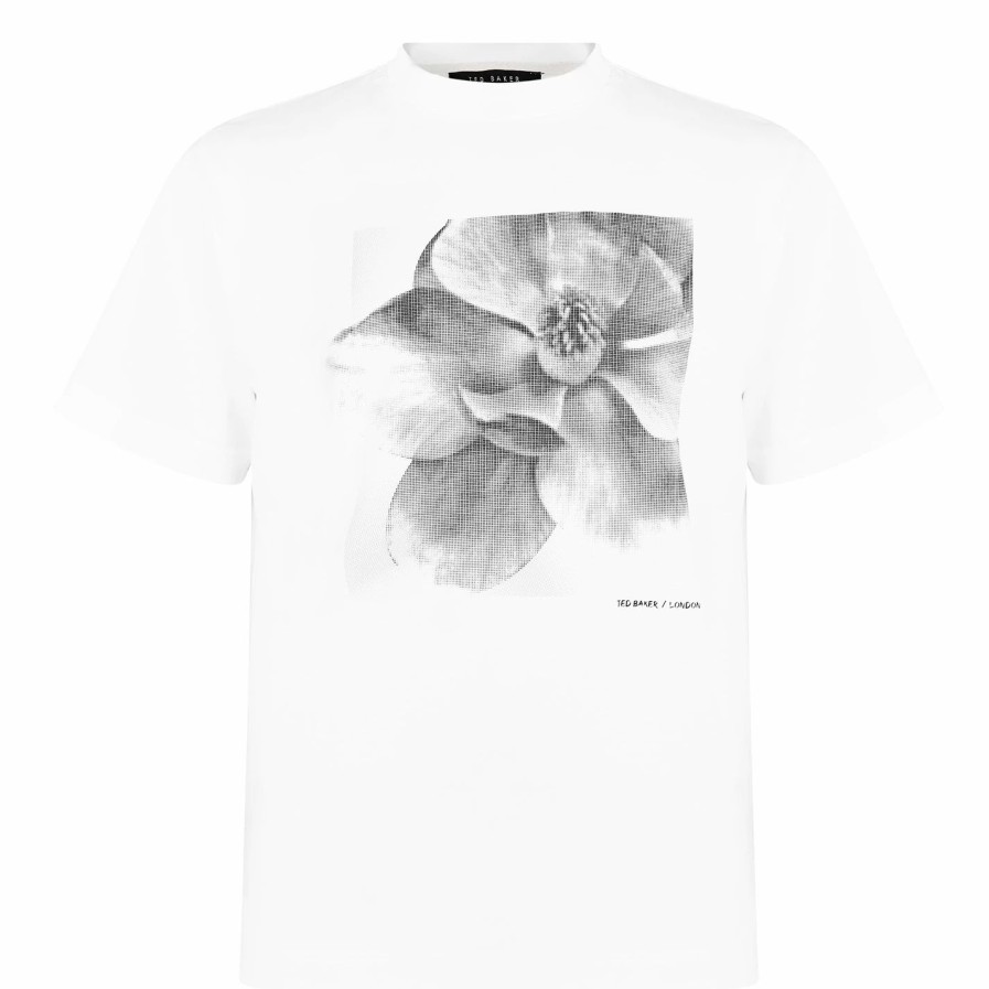 Men Ted Baker | Ted Baker Hutton T Shirt For T-Shirts Colour White