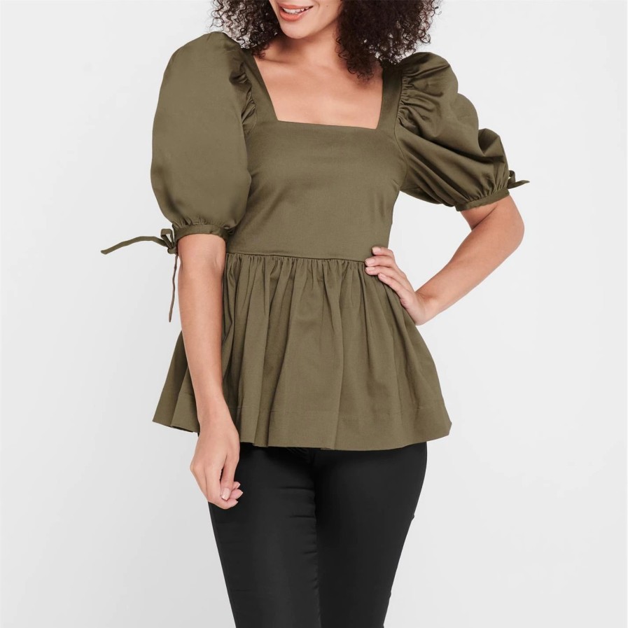 Women Ted Baker | Ted Baker Popsiee Blouse For Blouses & Shirts Colour Olive