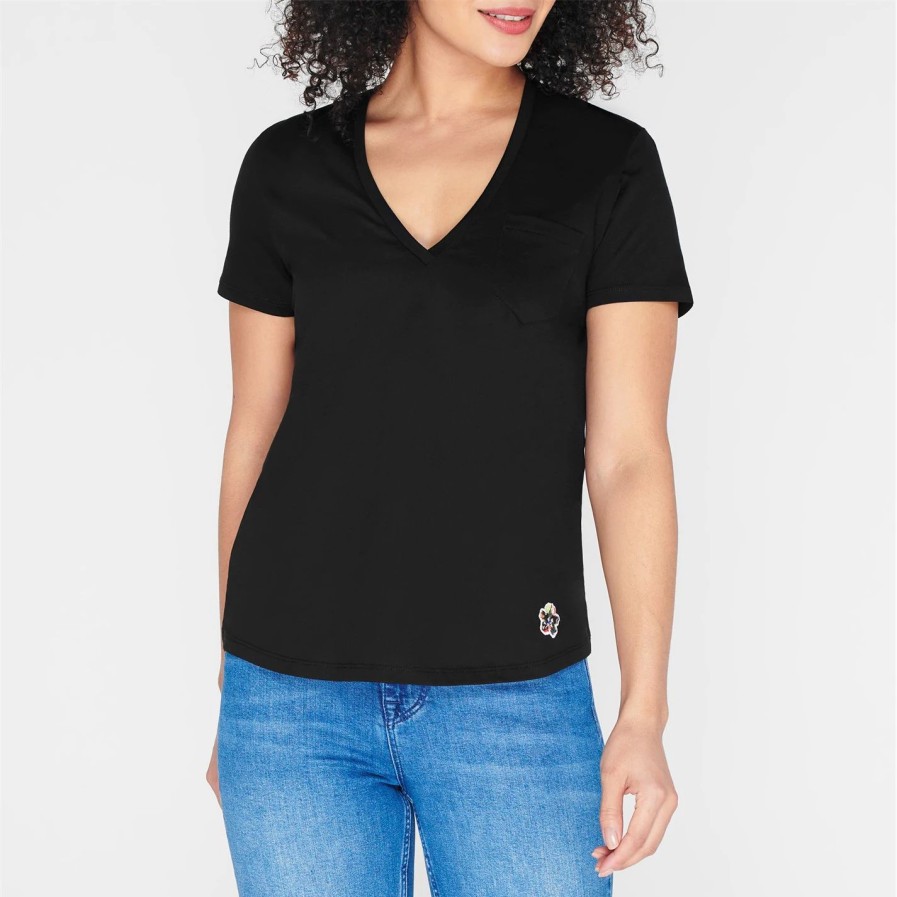 Women Ted Baker | Ted Baker Lovage T Shirt For Tops Colour Black