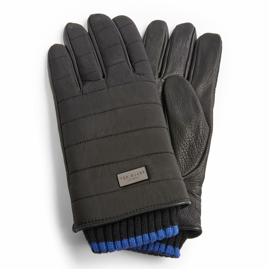 Accessories Ted Baker | Ted Baker Ted Baker Bump Quilted Gloves Mens For Men'S Gloves Colour Black