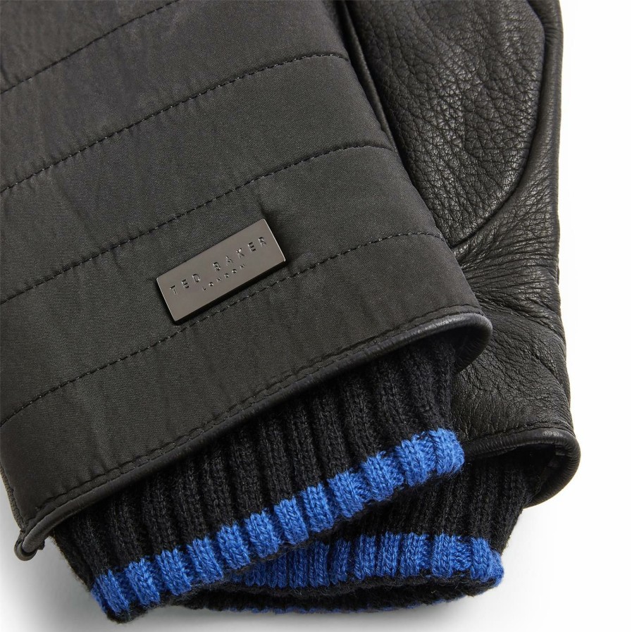 Accessories Ted Baker | Ted Baker Ted Baker Bump Quilted Gloves Mens For Men'S Gloves Colour Black