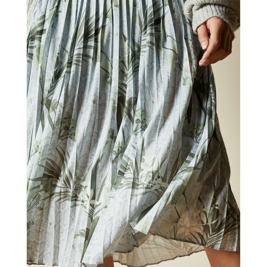 Women Ted Baker | Ted Baker Estie Pleated Skirt For Skirts Colour Grey