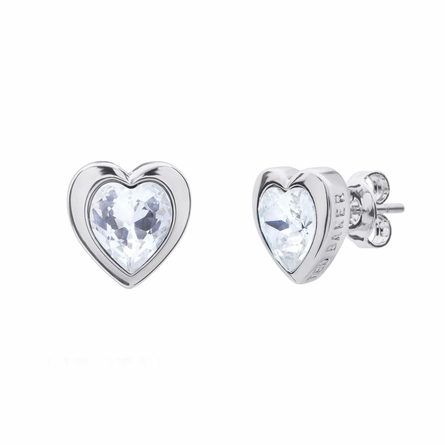 Accessories Ted Baker | Ted Baker Han Crystal Heart Stud Earrings For Earrings Colour Silver/Crystal