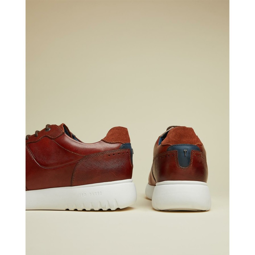 Shoes & Boots Ted Baker | Ted Baker Ted Calist Sneaker Sn99 For Men'S Trainers Colour Tan