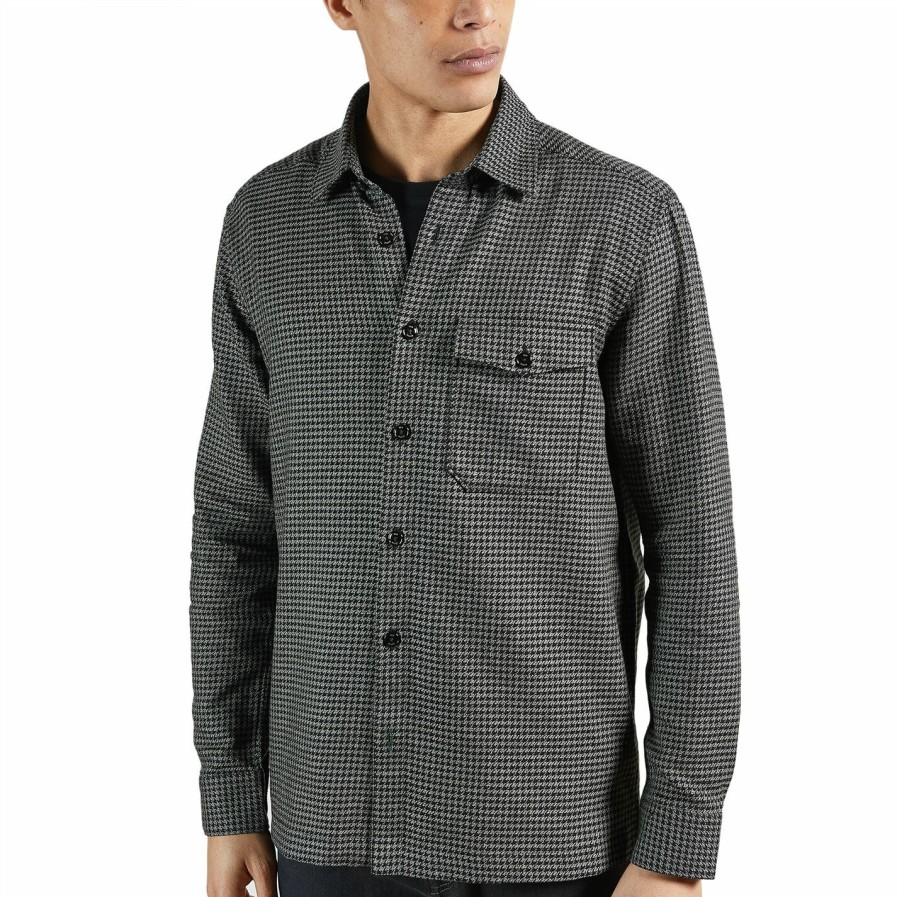 Men Ted Baker | Ted Baker Dekker Long Sleeve Shirt For Casual Shirts Colour Charcoal