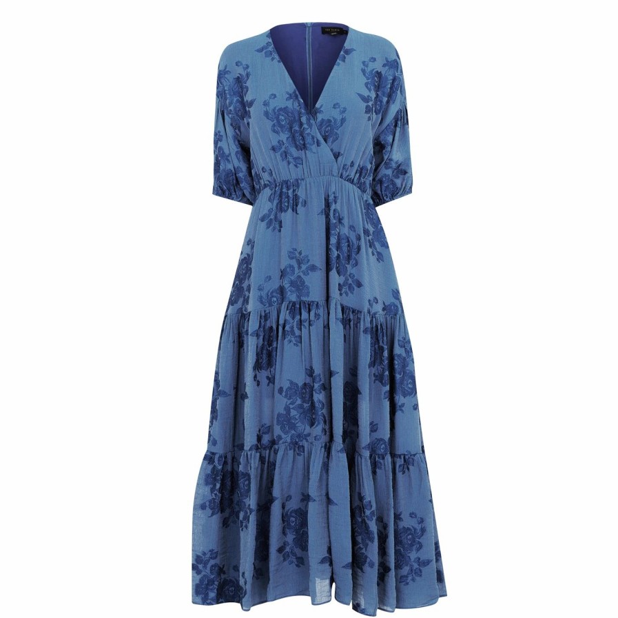 Women Ted Baker | Ted Baker Zilda Maxi Dress For Dresses Colour Blue