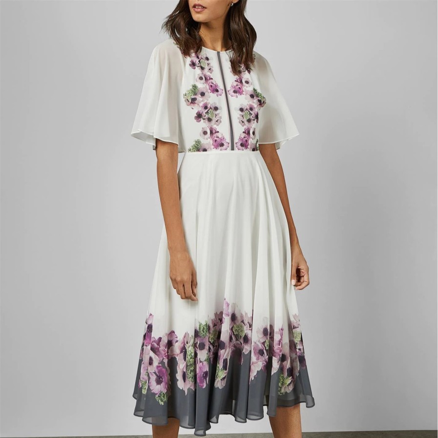 Women Ted Baker | Ted Baker Begoni Dress For Bridesmaid Dresses Colour Ivory