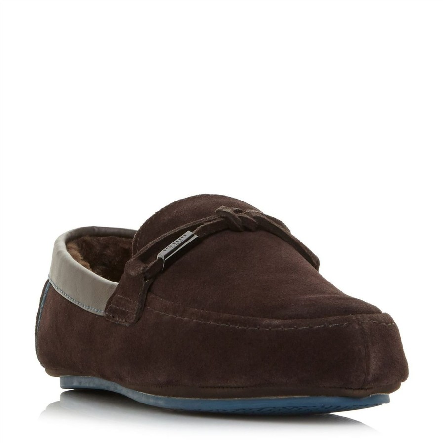 Shoes & Boots Ted Baker | Ted Baker Valcent Moccasin Slippers For Men'S Slippers Colour Brown330