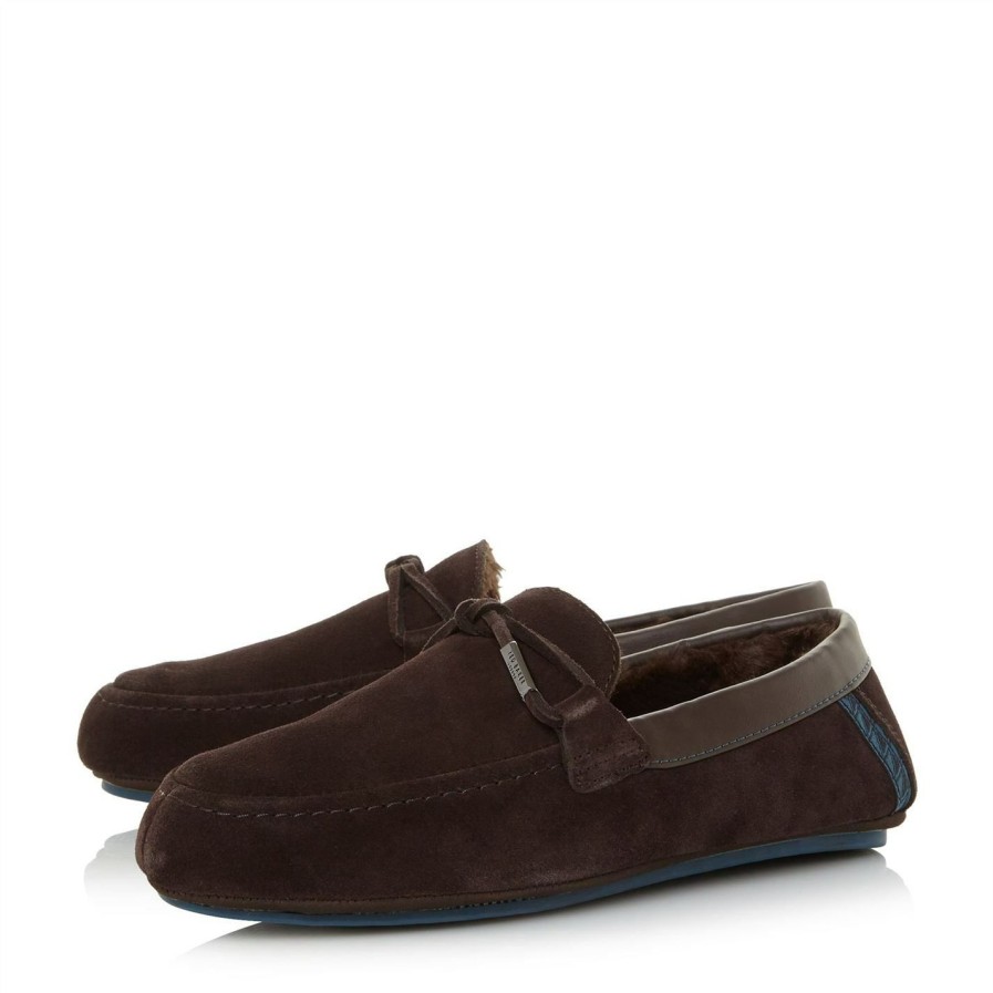 Shoes & Boots Ted Baker | Ted Baker Valcent Moccasin Slippers For Men'S Slippers Colour Brown330