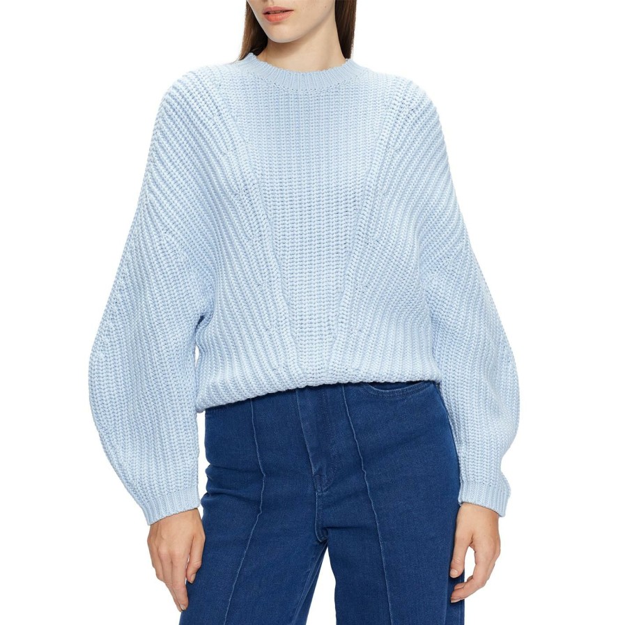 Women Ted Baker | Ted Baker Ted Baker Ccalie Cocoon Jumper For Knitwear Colour Light Blue