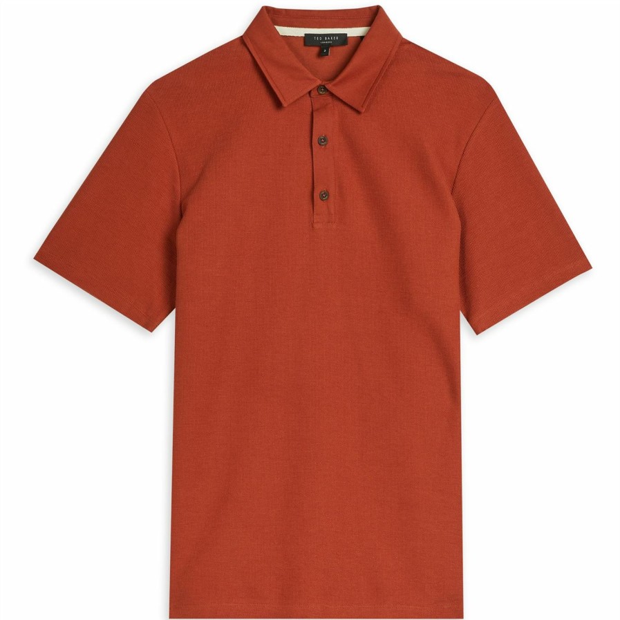 Men Ted Baker | Ted Baker Strict Polo Shirt For Polo Shirts Colour Orange