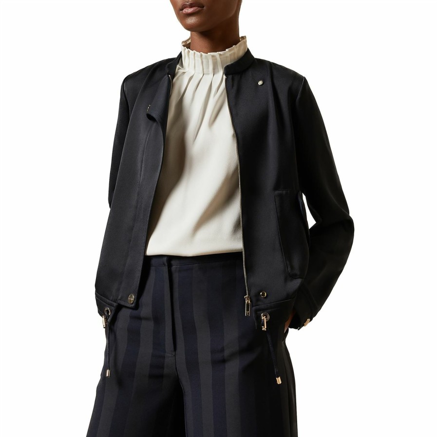 Women Ted Baker | Ted Baker Gatria Jacket For Coats & Jackets Colour Navy