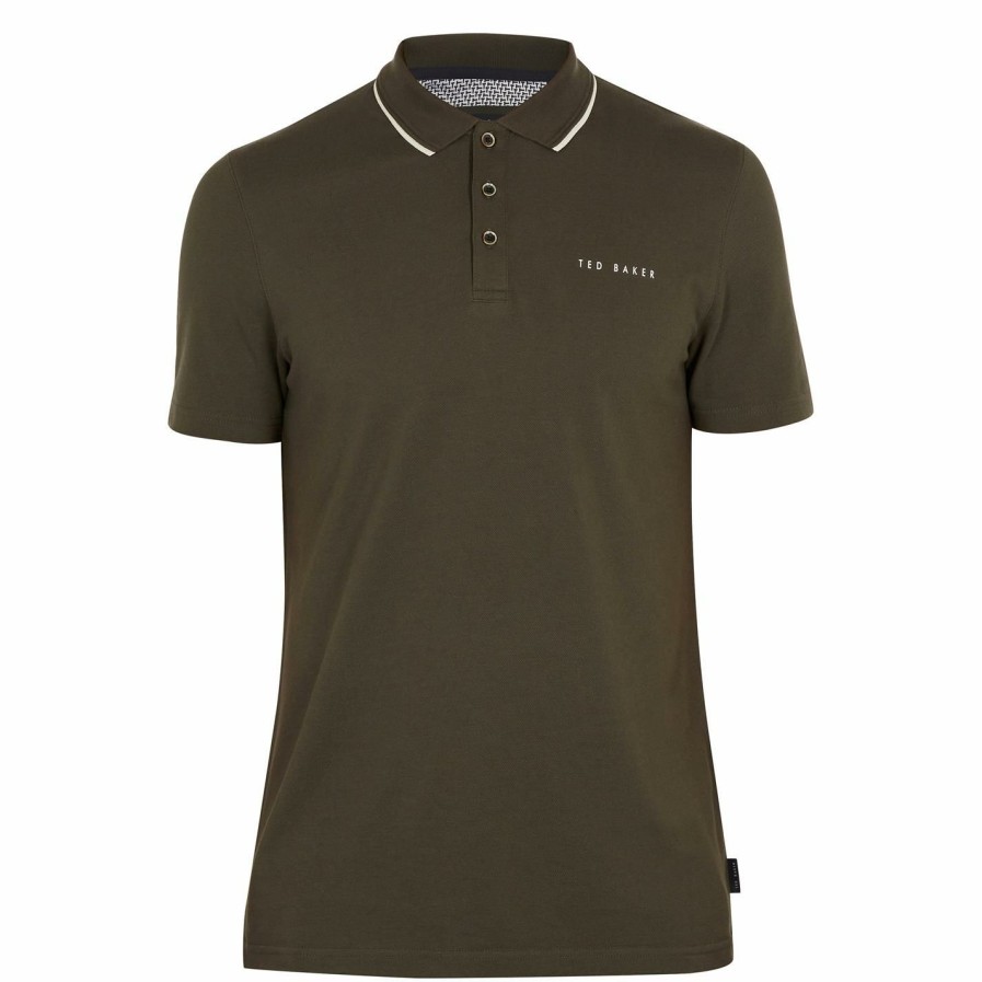 Men Ted Baker | Ted Baker Ted Baker Polo Shirt Mens For Polo Shirts Colour Khaki