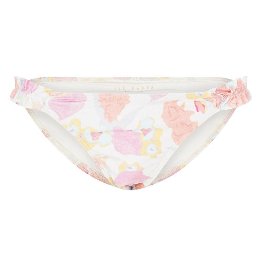 Women Ted Baker | Ted Baker Apsel Frill Bikini Bottoms For Bikinis Colour Natural