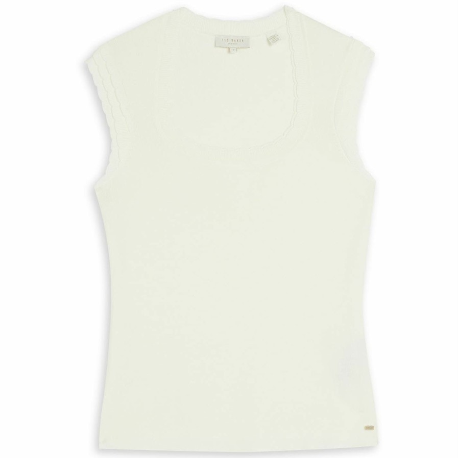 Women Ted Baker | Ted Baker Staciey Vest For Tops Colour Natural