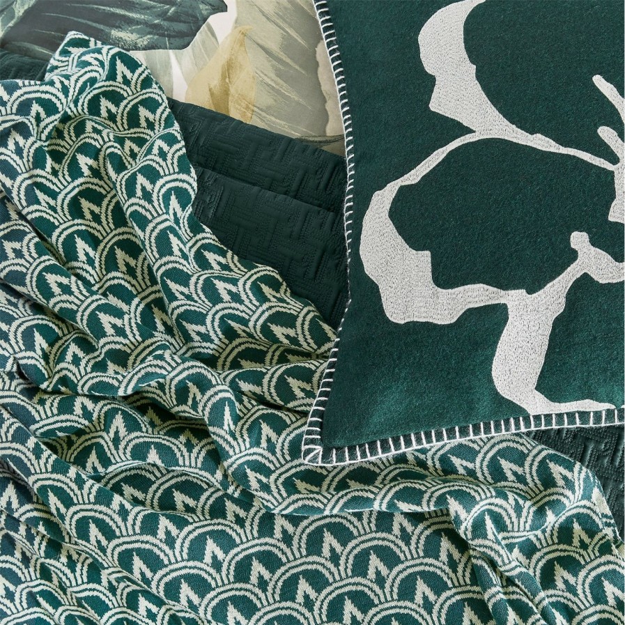 Bedroom Ted Baker | Ted Baker Ted Baker Geo Throw For Throws & Blankets Colour Sage/Basil