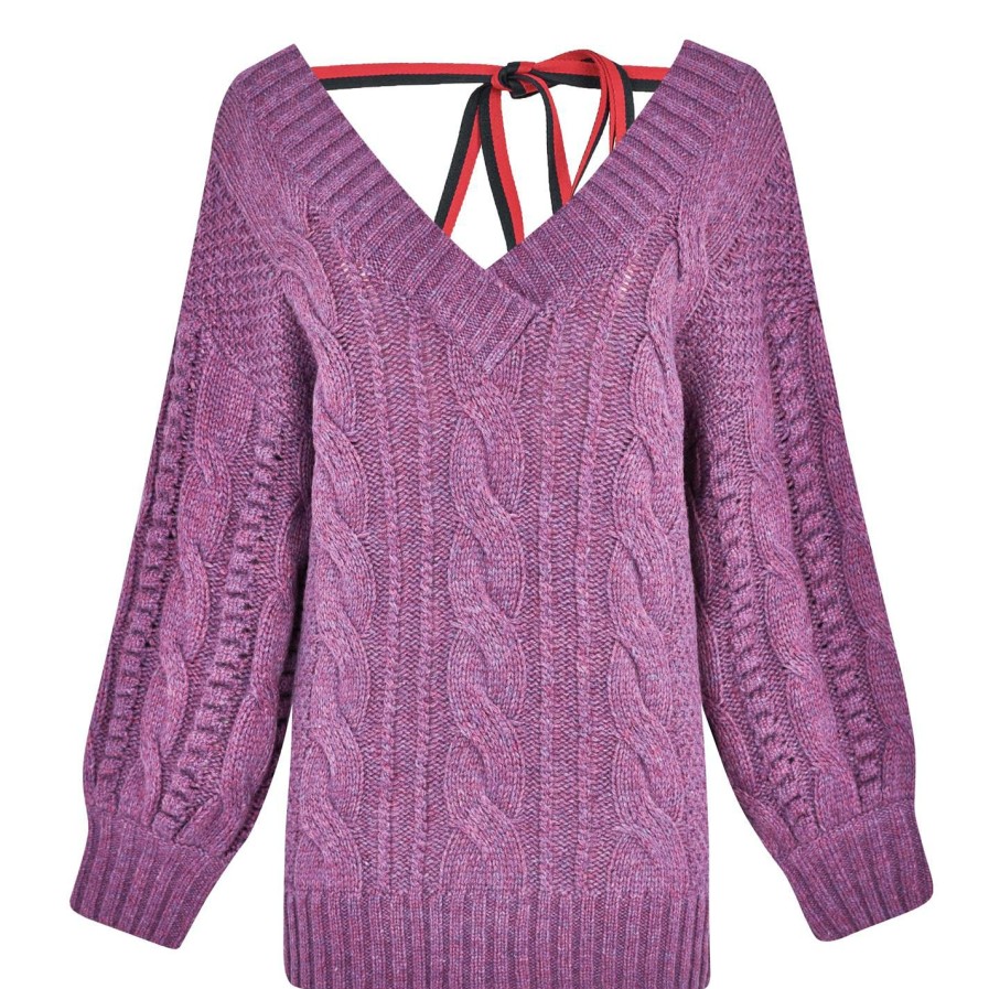 Women Ted Baker | Ted Baker Gaiaa Bobble Jumper For Knitwear Colour Lilac