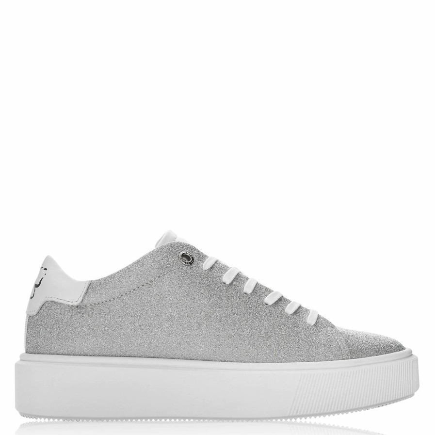 Shoes & Boots Ted Baker | Ted Baker Glitzzy Trainers For Women'S Trainers Colour Silver