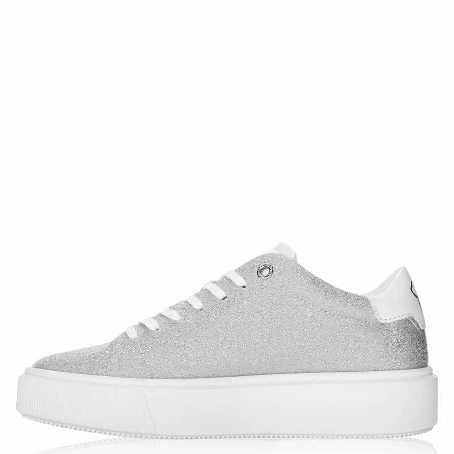 Shoes & Boots Ted Baker | Ted Baker Glitzzy Trainers For Women'S Trainers Colour Silver