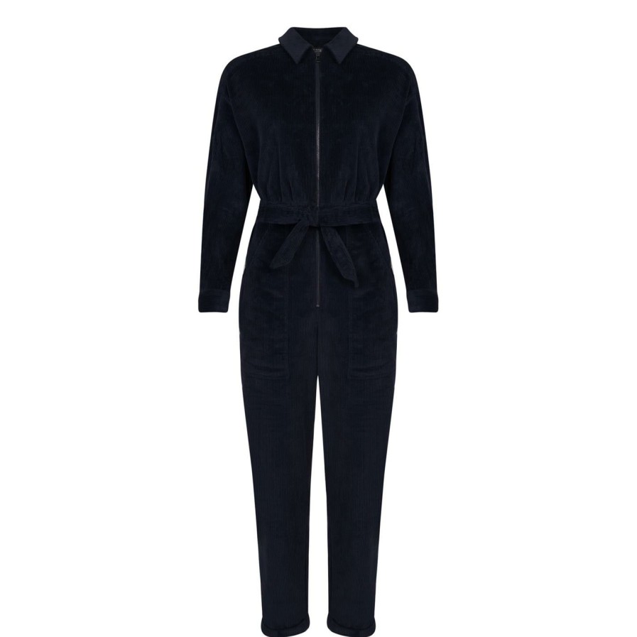 Women Ted Baker | Ted Baker Ted Baker Forsia Cord Jumpsuit For Playsuits & Jumpsuits Colour Dk Navy