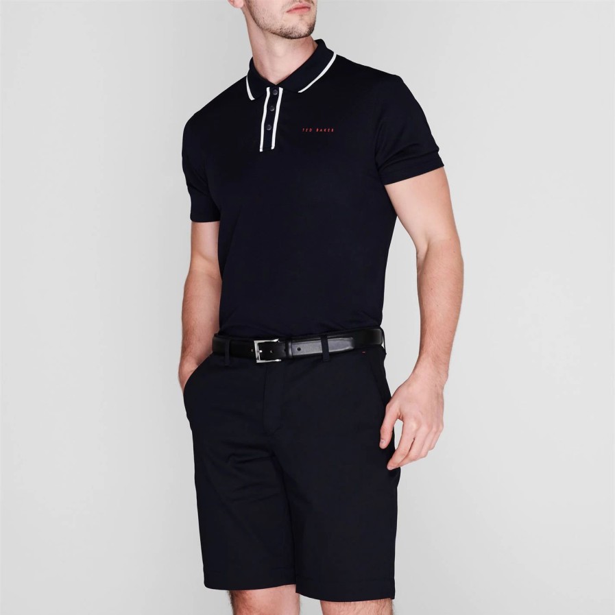 Sports & Fitness Ted Baker | Ted Baker Ted Tipped Polo Shirt For Mens Golf Tops Colour Navy