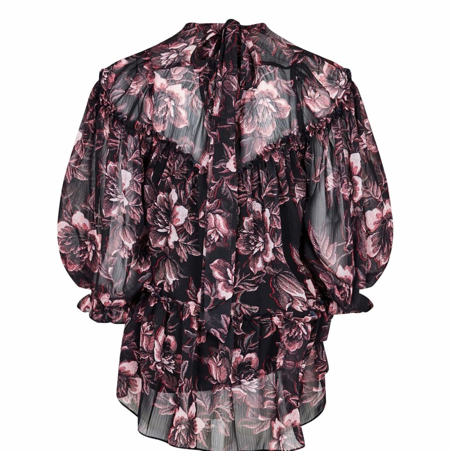 Women Ted Baker | Ted Baker Ballou Ruffle Blouse For Blouses & Shirts Colour Black