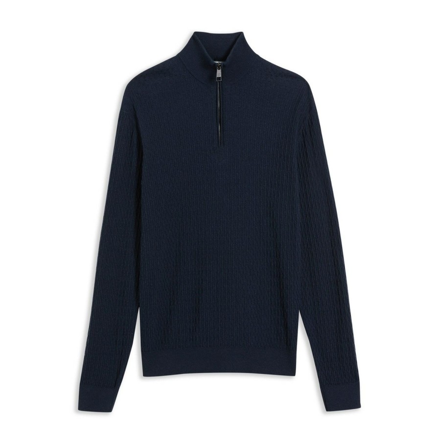 Men Ted Baker | Ted Baker Martenn Zip Top For Big & Tall Colour Navy