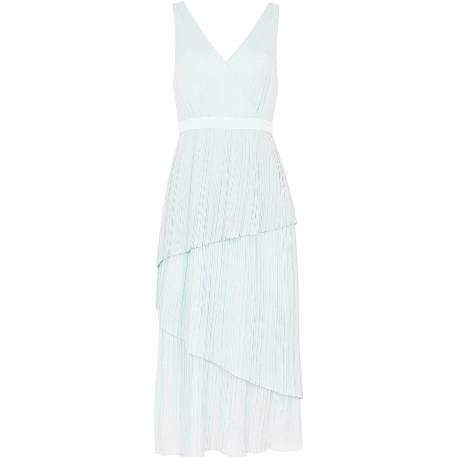 Women Ted Baker | Ted Baker Ted Baker Pleat Midi Dress Womens For Prom Dresses Colour Light Blue