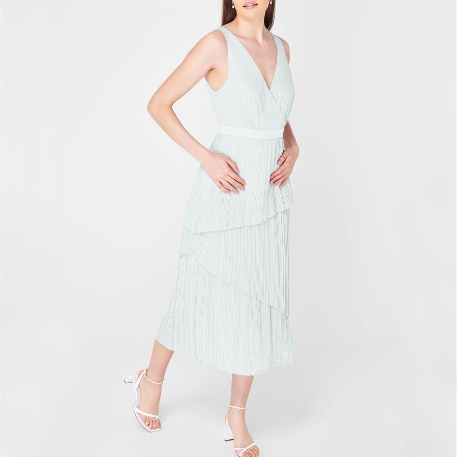 Women Ted Baker | Ted Baker Ted Baker Pleat Midi Dress Womens For Prom Dresses Colour Light Blue