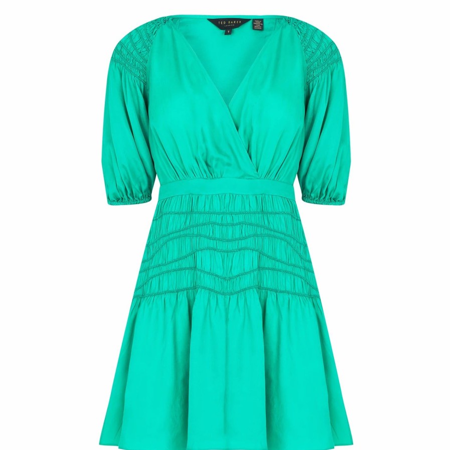 Women Ted Baker | Ted Baker Taluna Dress For Dresses Colour Mid Green