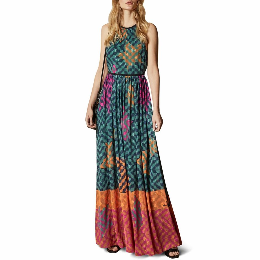 Women Ted Baker | Ted Baker Zhzoh Maxi Dress For Dresses Colour Olive