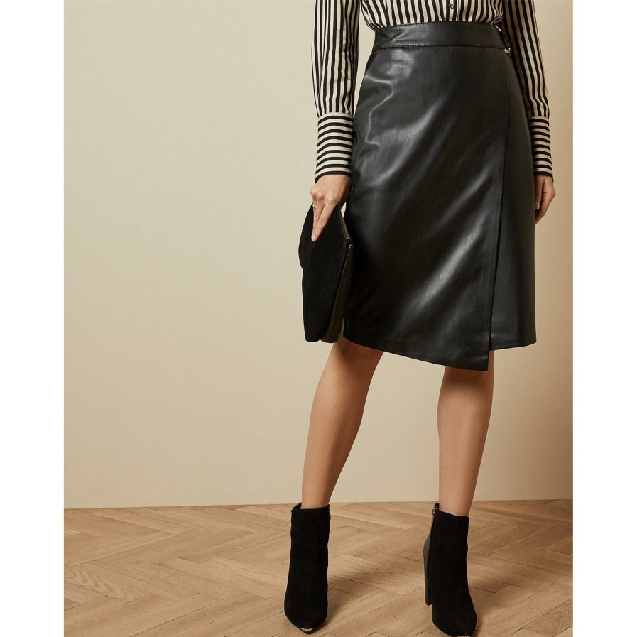 Women Ted Baker | Ted Baker Ted Dyanah Wrp Skrt Ld99 For Skirts Colour Black