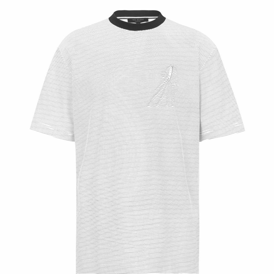 Men Ted Baker | Ted Baker Aegean T Shirt For T-Shirts Colour White